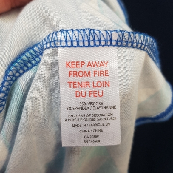 Hatley womens dress size Large 3/4 sleeves blue, teal & white diamond de… - Picture 5 of 5